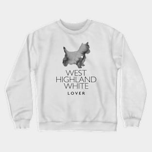 West Highland White Dog Lover Gift - Ink Effect Silhouette Crewneck Sweatshirt